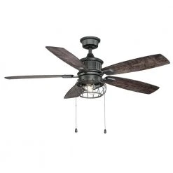 Home Decorators Collection Aldenshire 52 in. LED Indoor/Outdoor Natural Iron Ceiling Fan with Light Kit -Flora Home Decorators Soldes natural iron home decorators collection ceiling fans with lights yg726 ni 31 1000