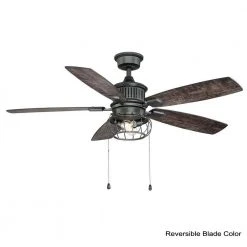 Home Decorators Collection Aldenshire 52 in. LED Indoor/Outdoor Natural Iron Ceiling Fan with Light Kit -Flora Home Decorators Soldes natural iron home decorators collection ceiling fans with lights yg726 ni 44 1000