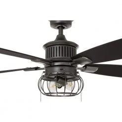 Home Decorators Collection Aldenshire 52 in. LED Indoor/Outdoor Natural Iron Ceiling Fan with Light Kit -Flora Home Decorators Soldes natural iron home decorators collection ceiling fans with lights yg726 ni 77 1000