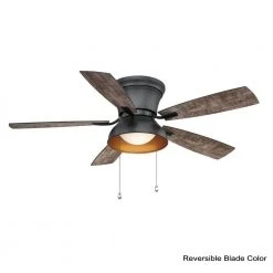 Home Decorators Collection Banneret 52 in. LED Natural Iron Ceiling Fan with Light -Flora Home Decorators Soldes natural iron home decorators collection ceiling fans with lights yg730 ni c3 1000