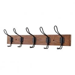 Home Decorators Collection 27 in. Textured Oak Hook Rack with 5 Copper Loop Hooks -Flora Home Decorators Soldes natural wood home decorators collection hooks 64291 40 1000