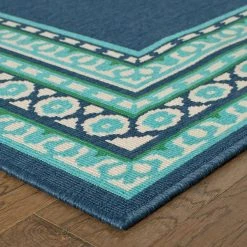 Home Decorators Collection Tonga Navy 8 ft. x 11 ft. Indoor/Outdoor Area Rug -Flora Home Decorators Soldes navy home decorators collection outdoor rugs 9526850320 1d 1000