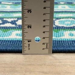 Home Decorators Collection Tonga Navy 8 ft. x 11 ft. Indoor/Outdoor Area Rug -Flora Home Decorators Soldes navy home decorators collection outdoor rugs 9526850320 40 1000