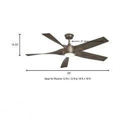 Home Decorators Collection Sky Parlor 56 in. Integrated LED Indoor Burnished Nickel Ceiling Fan with Light -Flora Home Decorators Soldes nickel home decorators collection ceiling fans with lights 34613 40 1000