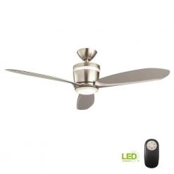 Home Decorators Collection Federigo 48 in. Integrated LED Indoor Nickel Ceiling Fan with Light Kit and Remote Control -Flora Home Decorators Soldes nickel home decorators collection ceiling fans with lights sw1618bn 77 1000