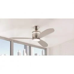 Home Decorators Collection Federigo 48 in. Integrated LED Indoor Nickel Ceiling Fan with Light Kit and Remote Control -Flora Home Decorators Soldes nickel home decorators collection ceiling fans with lights sw1618bn a0 1000