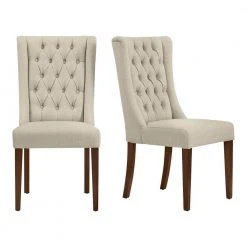 Home Decorators Collection Dorbrook Diamond-Tufted Upholstered Dining Chairs in Oatmeal (Set of 2) -Flora Home Decorators Soldes oatmeal home decorators collection dining chairs pjc674 pj223 77 1000