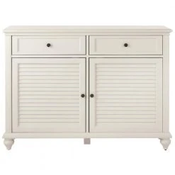 Home Decorators Collection Hamilton 47 in. Polar White Wood Console Table with Drawers