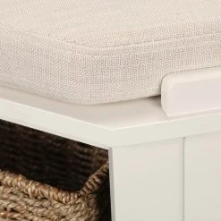 Home Decorators Collection Whitaker 20 in. H x 28.25 in. W Corner Bench in Off White -Flora Home Decorators Soldes off white home decorators collection dining benches 6911700410 1d 1000