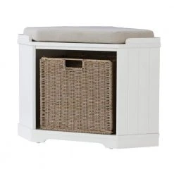 Home Decorators Collection Whitaker 20 in. H x 28.25 in. W Corner Bench in Off White -Flora Home Decorators Soldes off white home decorators collection dining benches 6911700410 c3 1000