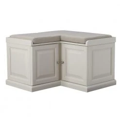 Home Decorators Collection Walker Polar White Corner Storage Bench