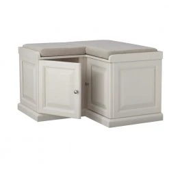 Home Decorators Collection Walker Polar White Corner Storage Bench -Flora Home Decorators Soldes off white home decorators collection dining benches 7400600410 fa 1000