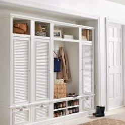 Home Decorators Collection Shutter 43.5 in. H x 15.5 in. W x 1 in. D Modular Closed Left Locker in Off White -Flora Home Decorators Soldes off white home decorators collection lockers sk18732d1 pw a0 1000