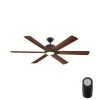Home Decorators Collection Renwick 60 in. Integrated LED Indoor Oil Rubbed Bronze Ceiling Fan with Light Kit and Remote Control -Flora Home Decorators Soldes oil rubbed bronze home decorators collection ceiling fans with lights 14736 64 1000