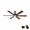 Home Decorators Collection Renwick 60 in. Integrated LED Oil Rubbed Bronze Ceiling Fan with Light Kit Remote Control Works with Google and Alexa -Flora Home Decorators Soldes oil rubbed bronze home decorators collection ceiling fans with lights 14736 bond 64 1000
