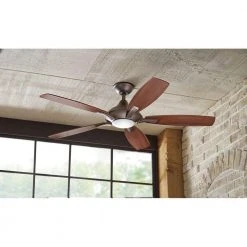 Home Decorators Collection Petersford 52 in. Integrated LED Indoor Oil Rubbed Bronze Ceiling Fan with Light Kit and Remote Control -Flora Home Decorators Soldes oil rubbed bronze home decorators collection ceiling fans with lights 24426 1d 1000
