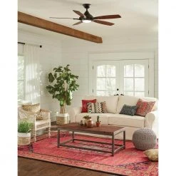 Home Decorators Collection Petersford 52 in. Integrated LED Indoor Oil Rubbed Bronze Ceiling Fan with Light Kit and Remote Control -Flora Home Decorators Soldes oil rubbed bronze home decorators collection ceiling fans with lights 24426 40 1000