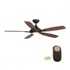 Home Decorators Collection Petersford 52 in. Integrated LED Indoor Oil Rubbed Bronze Ceiling Fan with Light Kit and Remote Control -Flora Home Decorators Soldes oil rubbed bronze home decorators collection ceiling fans with lights 24426 4f 1000