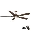 Home Decorators Collection Petersford 56 in. Integrated LED Oil Rubbed Bronze Ceiling Fan with Remote Control works with Google and Alexa