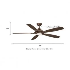 Home Decorators Collection Petersford 56 in. Integrated LED Oil Rubbed Bronze Ceiling Fan with Remote Control works with Google and Alexa -Flora Home Decorators Soldes oil rubbed bronze home decorators collection ceiling fans with lights 24626 bond a0 1000