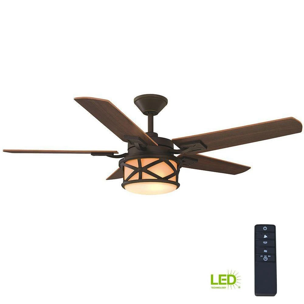 Home Decorators Collection Copley 52 in. Indoor/Outdoor LED Oil Rubbed Bronze Ceiling Fan with Light Kit, Downrod, Remote and Reversible Blades 10 Home Decorators Collection Copley 52 in. Indoor/Outdoor LED Oil Rubbed Bronze Ceiling Fan with Light Kit, Downrod, Remote and Reversible Blades - Image 8