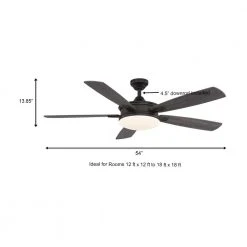 Home Decorators Collection Anselm 54 in. Integrated LED Indoor Oil Rubbed Bronze Ceiling Fan with Light Kit and Remote Control -Flora Home Decorators Soldes oil rubbed bronze home decorators collection ceiling fans with lights sw1478 54inorb a0 1000