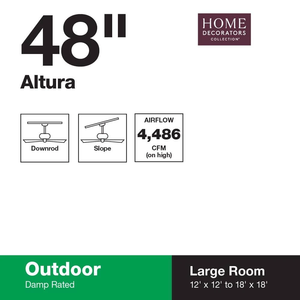 Home Decorators Collection Altura 48 in. Indoor/Outdoor Oil-Rubbed Bronze Ceiling Fan with Downrod and Reversible Motor; Light Kit Adaptable 11 Home Decorators Collection Altura 48 in. Indoor/Outdoor Oil-Rubbed Bronze Ceiling Fan with Downrod and Reversible Motor; Light Kit Adaptable - Image 9