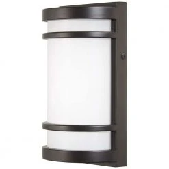 Home Decorators Collection 1-Light Oil Rubbed Bronze LED Outdoor Wall Mount Lantern with White Glass -Flora Home Decorators Soldes oil rubbed bronze home decorators collection outdoor sconces 29800 4f 1000