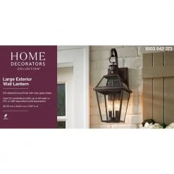 Home Decorators Collection French Quarter Gas Style 2-Light Outdoor Wall Lantern Sconce -Flora Home Decorators Soldes oil rubbed bronze home decorators collection outdoor sconces jlw1612a 3 1f 1000