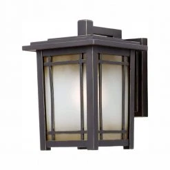 Home Decorators Collection Port Oxford 1-Light Oil Rubbed Chestnut Outdoor Wall Lantern Sconce