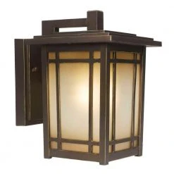 Home Decorators Collection Port Oxford 1-Light Oil Rubbed Chestnut Outdoor Wall Lantern Sconce