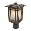 Home Decorators Collection Port Oxford 1-Light Oil-Rubbed Chestnut Outdoor Post Mount Lantern -Flora Home Decorators Soldes oil rubbed chestnut home decorators collection post lanterns 23116 64 1000