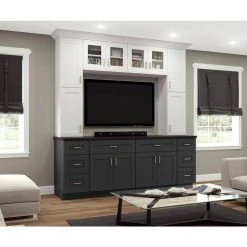 Home Decorators Collection Navarre Onyx Gray Plywood Shaker Stock Assembled Furniture Wall Kitchen Cabinet Molding 96 in. x 4 in. x 0.75 in. -Flora Home Decorators Soldes onyx gray painted home decorators collection assembled kitchen cabinets fbm8 do 44 1000