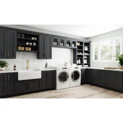 Home Decorators Collection Newport Onyx Gray Painted Plywood Shaker Stock Assembled Bath Kitchen Cabinet Vanity 2 Door (24 in. x 34.5 in. x 21 in.) -Flora Home Decorators Soldes onyx gray painted home decorators collection assembled kitchen cabinets vb2421fh ndo 1f 1000