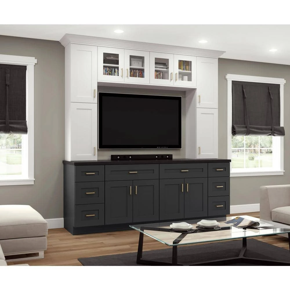 Home Decorators Collection Newport Gray Painted Plywood Shaker Stock Assembled Wall Deep Bridge Cabinet Soft Close Doors 33 in. x 15 in. x 24 in. 7 Home Decorators Collection Newport Gray Painted Plywood Shaker Stock Assembled Wall Deep Bridge Cabinet Soft Close Doors 33 in. x 15 in. x 24 in. - Image 5