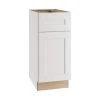 Home Decorators Collection Newport Assembled 18x34.5x24 in. Plywood Shaker Base Kitchen Cabinet Left Soft Close in Painted Pacific White