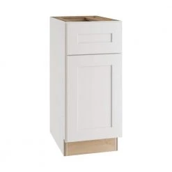 Home Decorators Collection Newport Assembled 18x34.5x24 in. Plywood Shaker Base Kitchen Cabinet Left Soft Close in Painted Pacific White