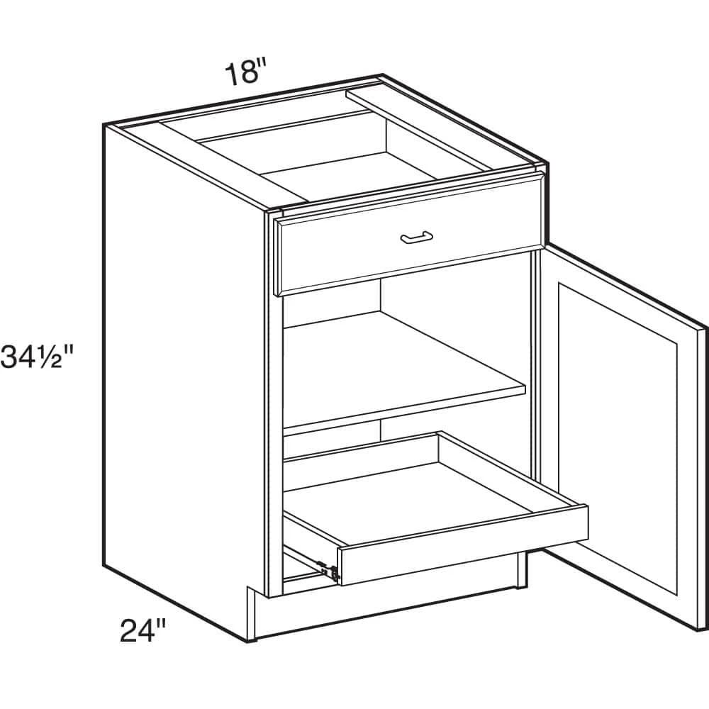 Home Decorators Collection Newport Assembled 18x34.5x24 in. Plywood Shaker Base Kitchen Cabinet Right 1 rollout Soft Close in Painted Pacific White 5 Home Decorators Collection Newport Assembled 18x34.5x24 in. Plywood Shaker Base Kitchen Cabinet Right 1 rollout Soft Close in Painted Pacific White - Image 3