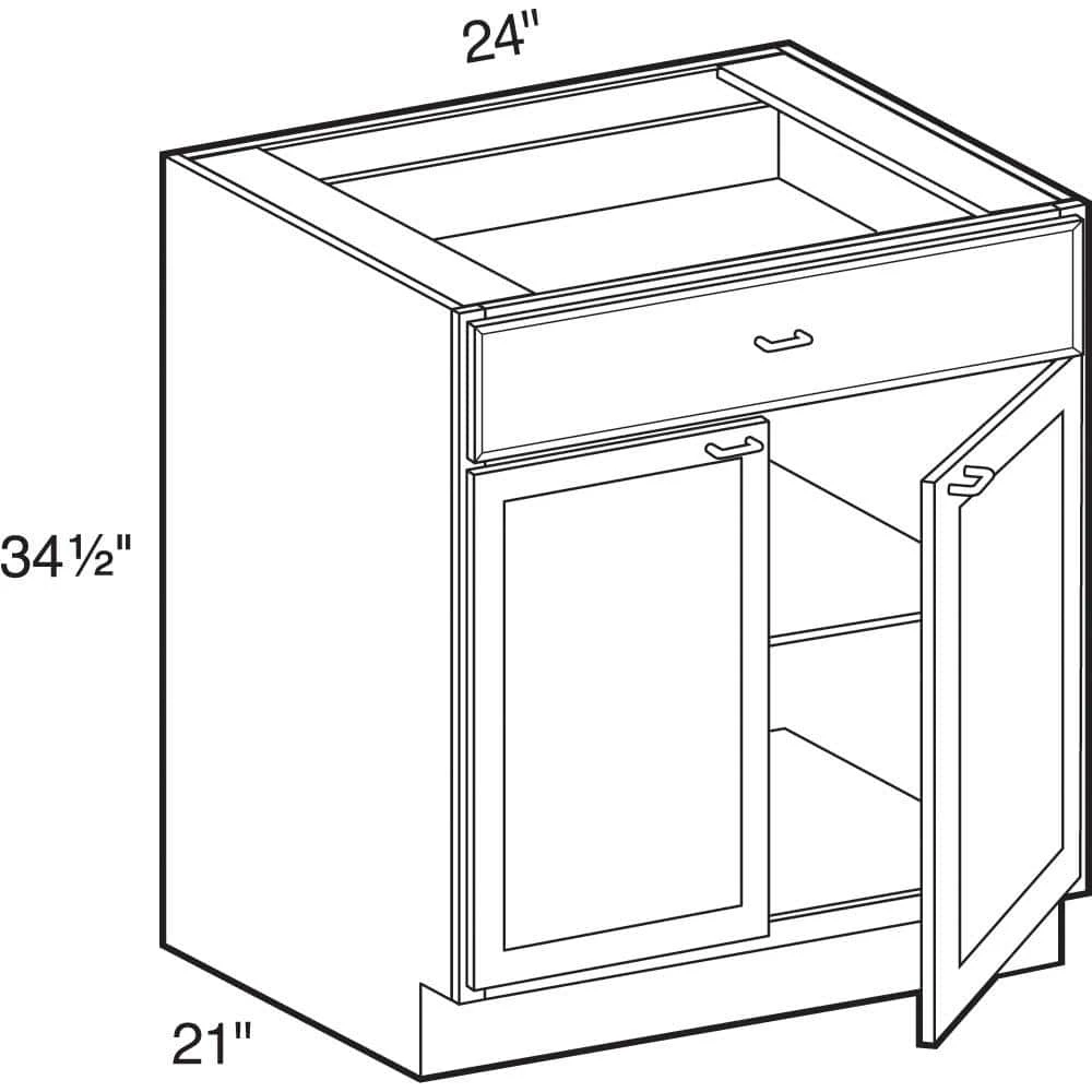 Home Decorators Collection Newport Assembled 24x34.5x21 in. Plywood Shaker Bathroom Cabinet Base Soft Close in Painted Pacific White 5 Home Decorators Collection Newport Assembled 24x34.5x21 in. Plywood Shaker Bathroom Cabinet Base Soft Close in Painted Pacific White - Image 3