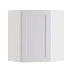 Home Decorators Collection Newport Assembled 24x30x12 in Plywood Shaker Wall Angle Corner Kitchen Cabinet Soft Close Right in Painted Pacific White