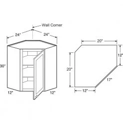 Home Decorators Collection Newport Assembled 24x30x12 in Plywood Shaker Wall Angle Corner Kitchen Cabinet Soft Close Right in Painted Pacific White -Flora Home Decorators Soldes pacific white home decorators collection assembled kitchen cabinets wa2430r npw c3 1000