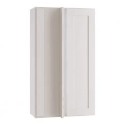 Home Decorators Collection Newport Assembled 27x36x12 in. Plywood Shaker Wall Blind Corner Kitchen Cabinet Soft Close Left in Painted Pacific White