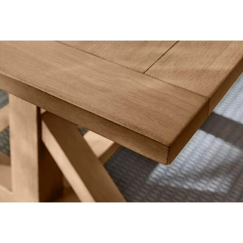 Home Decorators Collection Aberwood Patina Oak Finish Wood Rectangle Trestle Dining Table for 6 (78.75 in. L x 30 in. H) 11 Home Decorators Collection Aberwood Patina Oak Finish Wood Rectangle Trestle Dining Table for 6 (78.75 in. L x 30 in. H) - Image 9