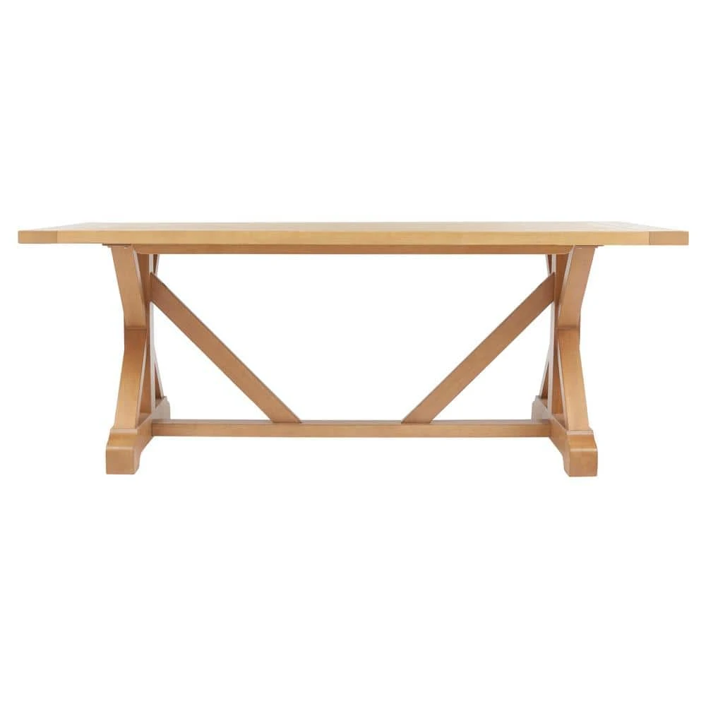 Home Decorators Collection Aberwood Patina Oak Finish Wood Rectangle Trestle Dining Table for 6 (78.75 in. L x 30 in. H) 5 Home Decorators Collection Aberwood Patina Oak Finish Wood Rectangle Trestle Dining Table for 6 (78.75 in. L x 30 in. H) - Image 3