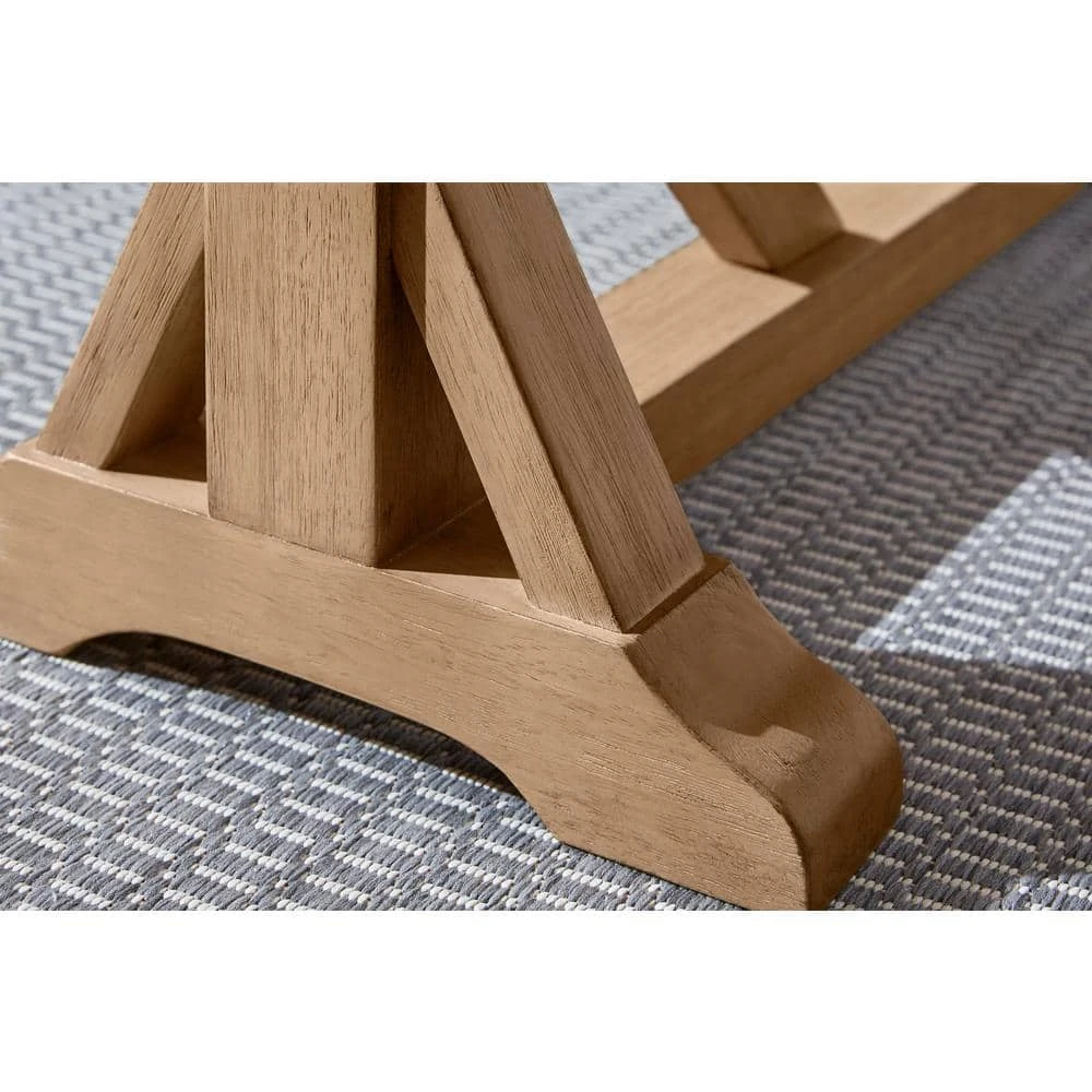 Home Decorators Collection Aberwood Patina Oak Finish Wood Rectangle Trestle Dining Table for 6 (78.75 in. L x 30 in. H) 10 Home Decorators Collection Aberwood Patina Oak Finish Wood Rectangle Trestle Dining Table for 6 (78.75 in. L x 30 in. H) - Image 8