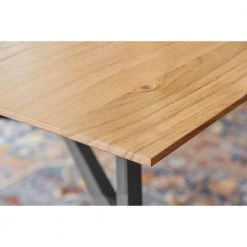 Home Decorators Collection Halford Pecan Brown Finish Rectangular Dining Table for 6 with Black Metal Base (68.9 in. L x 29.92 in. H) -Flora Home Decorators Soldes pecan home decorators collection kitchen dining tables bt0302dfull 66 1000