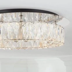 Home Decorators Collection Keighley Crystal 17.5-in. Polished Chrome Integrated LED Flush Mount Kitchen Ceiling Light Fixture -Flora Home Decorators Soldes polished chrome home decorators collection flush mount lights cp 25117 1f 1000