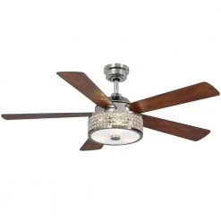 Home Decorators Collection Montclaire 52 in. LED Polished Nickel Ceiling Fan with Light Kit and Remote Control -Flora Home Decorators Soldes polished nickel home decorators collection ceiling fans with lights 51859 31 1000