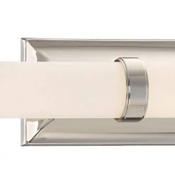 Home Decorators Collection Rolande 100-Watt Equivalent Polished Nickel LED Vanity Light with Tube Etched Glass -Flora Home Decorators Soldes polished nickel home decorators collection vanity lighting 22838 1d 1000