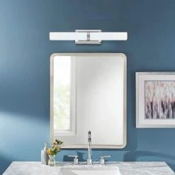 Home Decorators Collection Rolande 100-Watt Equivalent Polished Nickel LED Vanity Light with Tube Etched Glass -Flora Home Decorators Soldes polished nickel home decorators collection vanity lighting 22838 e1 1000